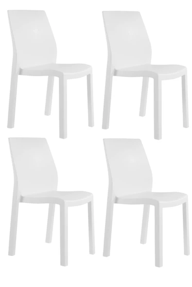 Papatya Yummy Sandalye Beyaz 4lü Paket - Plastik Bahçe Balkon Sandalyesi ürün görseli 1