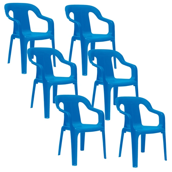 Papatya Mini Çocuk Koltuğu Mavi 6lı Paket - Kreş Sandalye ürün görseli 1