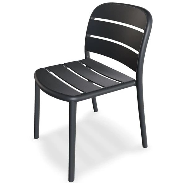 Papatya Beykoz Sandalye Açık Gri - Plastik Bahçe Balkon Mutfak Sandalyesi - Resim 10