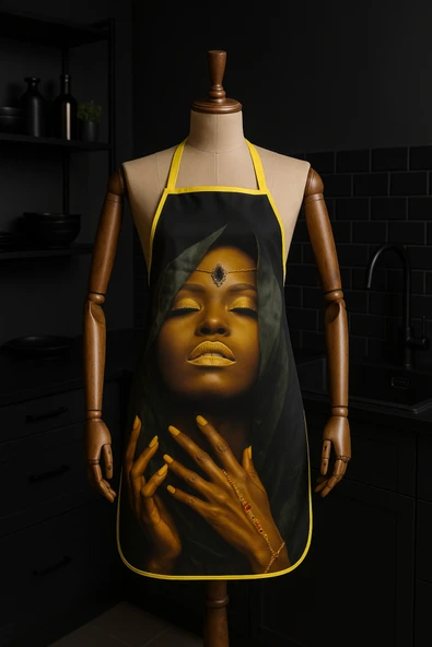 Dijital Baskılı Su Sıvı Geçirmez Leke Tutmaz Mutfak Önlüğü Aurora - Resim 2