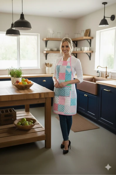 Dijital Baskılı Su Sıvı Geçirmez Leke Tutmaz Mutfak Önlüğü Lovella - Resim 4