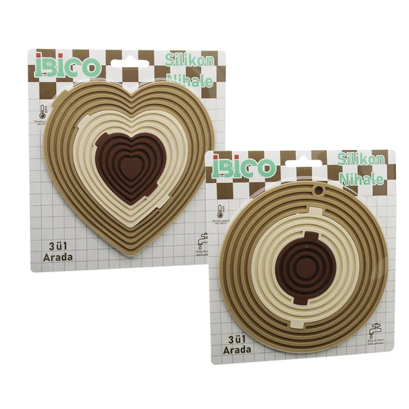 3İN1= BÜTÜN - 3 BOYA AYRILIR   SİLİKON  MAT - NİHALE  KALPLİ=7.7-12.5-19CM   YUVARLAK=7-12.5-19.5CM (5284) ürün görseli 1