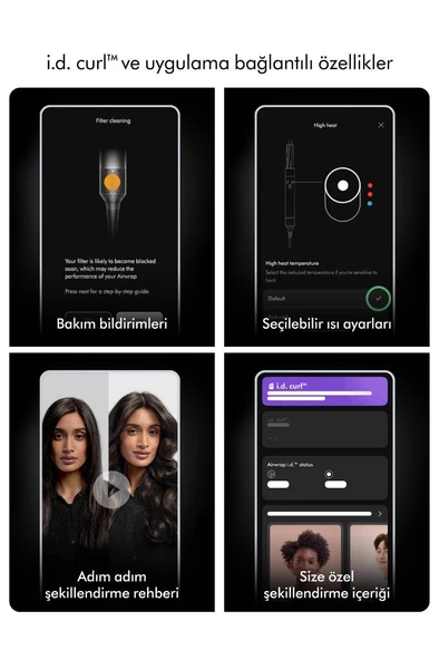 DYSON Airwrap i.d. saç şekillendirme ve kurutma seti - Kıvırcık+Bukleli (Vinca mavisi/Topaz) - Resim 3