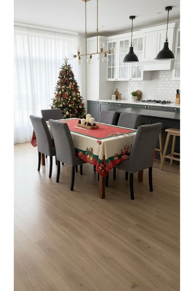 Yılbaşı Masa Örtüsü Leke Tutmaz Masa Örtüsü - Resim 2