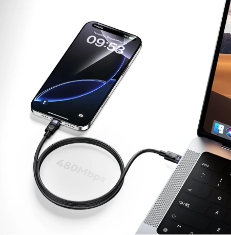 Recci RS50CL Type-C to Lightning PD Örgü Tasarımlı Hızlı Şarj Özellikli Data ve Şarj Kablosu 30W 1M - Resim 3