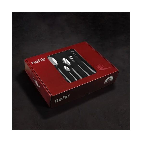 Nehir Sahra Sade 60 Parça Çatal Kaşık Takımı - Resim 3