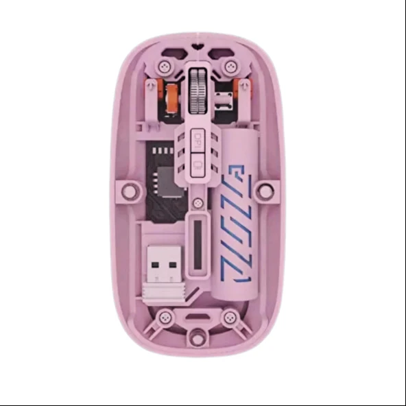 Şeffaf Tasarım Kablosuz Şarjlı Mouse (Bluetooth + USB Çift Mod) - Resim 10