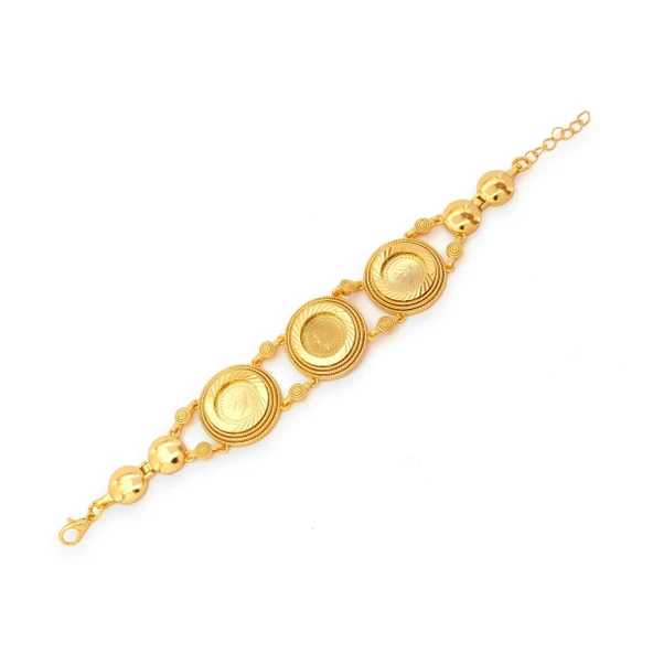 Altın Kaplama İmitasyon Desenli Üç Çeyrek Altınlı Bileklik BLK-1193 ürün görseli