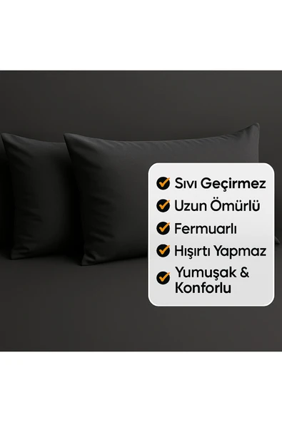 2'li Fermuarlı Sıvı Geçirmez Yastık Alezi Yastık Koruyucu ürün görseli