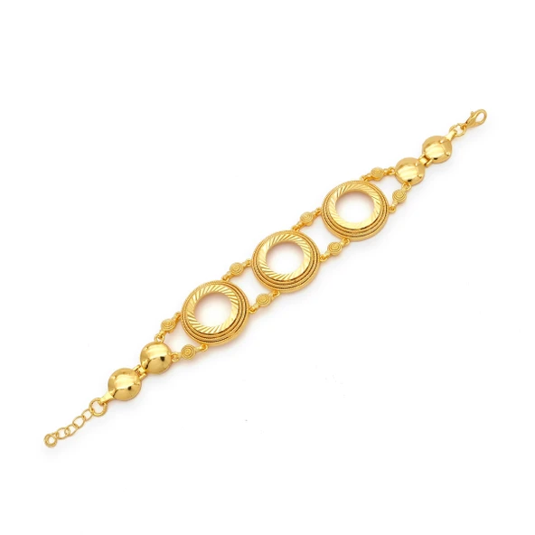 Altın Kaplama İmitasyon Desenli Üç Çeyrekli Çerçeve Bileklik BLK-1192 ürün görseli