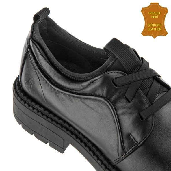 Hush Puppies Kabo 725810 Gerçek Deri, Anatomik, Erkek Ayakkabı Siyah - Resim 4