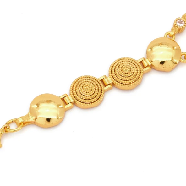 Altın Kaplama İmitasyon Desenli Yarım Altınlı Bileklik BLK-1191 - Resim 3