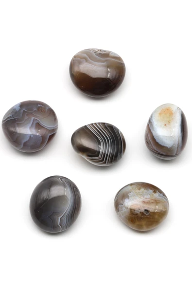 Botswana Akik Doğal Taş Tamburlanmış Parça - Tımbıl - Resim 2