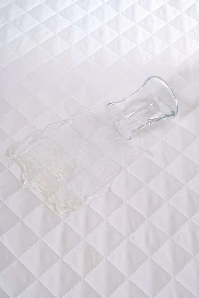 Kapitone Fitted Full Kenar Su Sıvı Geçirmez Yatak Koruyucu Alez Çarşaf Beyaz 90x190 - Resim 3