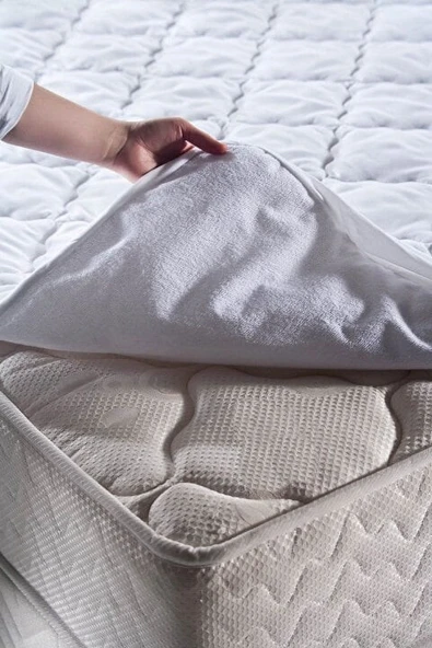 Comfyline Sıvı Geçirmez Fitted Alez 160 x 200 cm - Beyaz - Resim 3