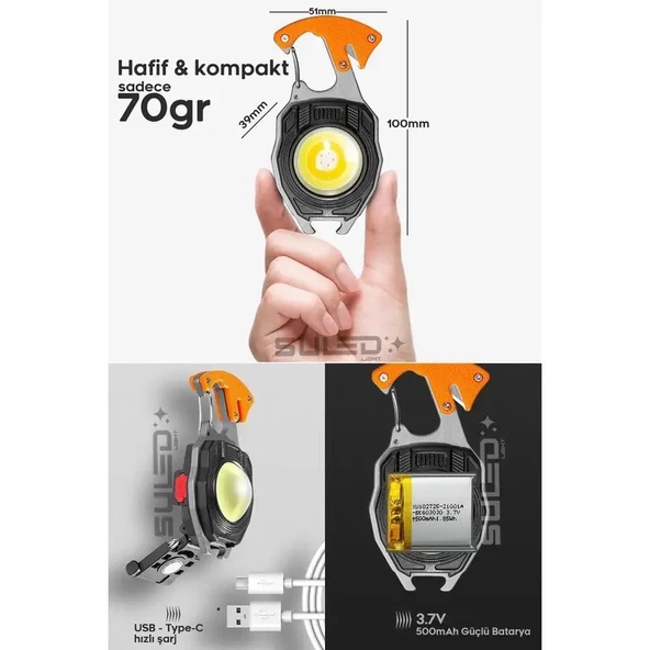 SAFE-KEY Çok Amaçlı Işık “Cebindeki Hayatta Kalma Kiti” - Resim 5