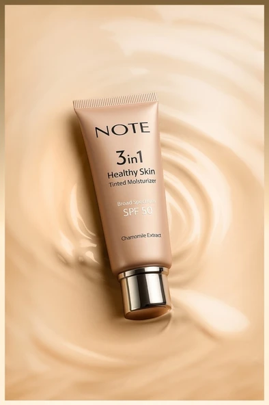 Note Cosmetics 3 in 1 Healthy Skin Light Tinted Moisturizer SPF 50 Renk Ton Eşitleyici Aydınlatıcı Krem 00 Açık Ton - Resim 4