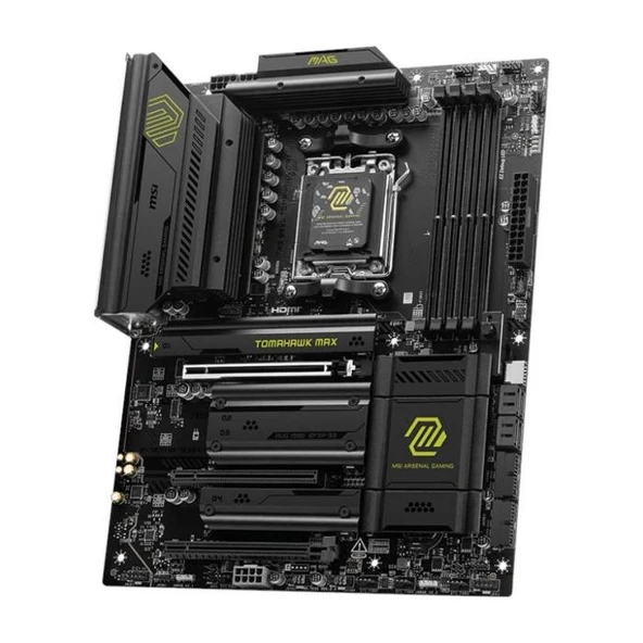 MSI MB MAG B850 TOMAHAWK MAX WIFI AM5 DDR5 8400MHZ(OC) HDMI 4x M.2 USB 10Gbs 5G LAN WI-FI 7 ATX - Resim 2