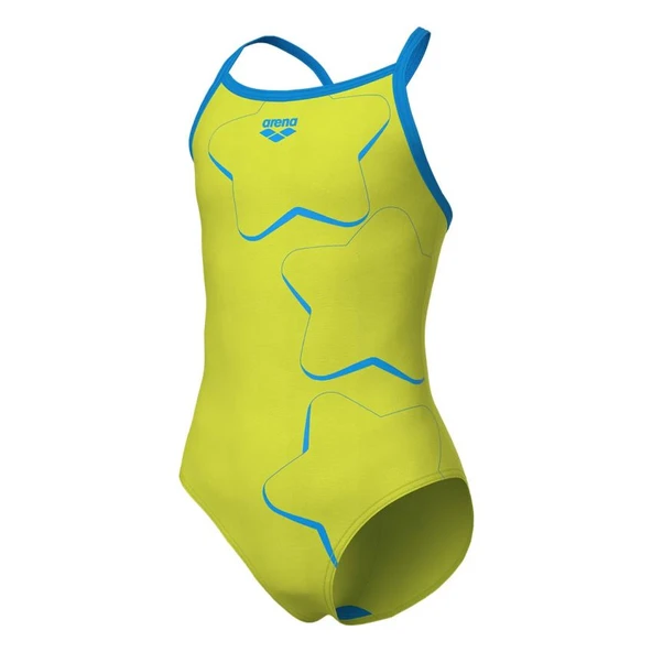 Arena Star Graphic Swimsuit Lightdrop Back Çocuk Yeşil Yüzücü Mayosu 008369608 ürün görseli 1