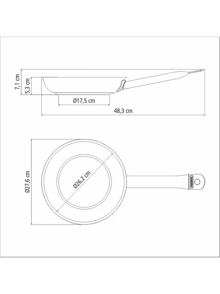 TRAMONTINA PROFESSIONAL 26 CM SERAMİK YÜZEYLİ KIZARTMA TAVASI - Resim 6