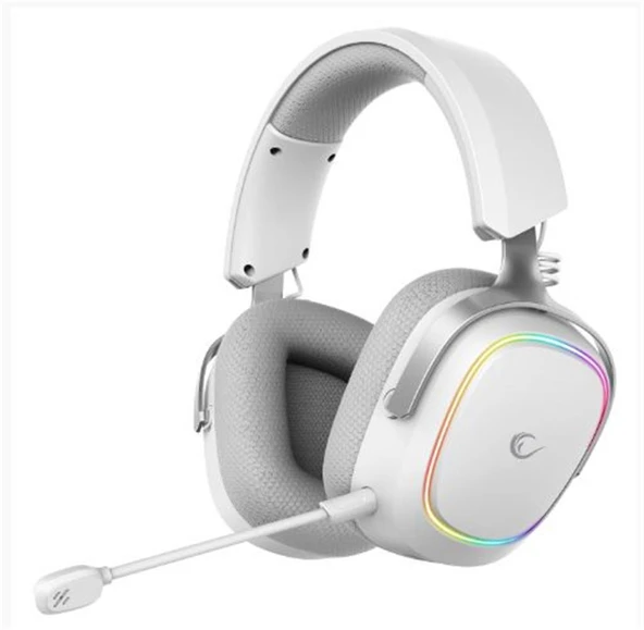 Rampage RETSU Beyaz-Gri Kablosuz 2.4G+ Bluetooth Kumaş  Deri  Earpad Mikrofonlu Oyuncu Kulaklığı ürün görseli 1