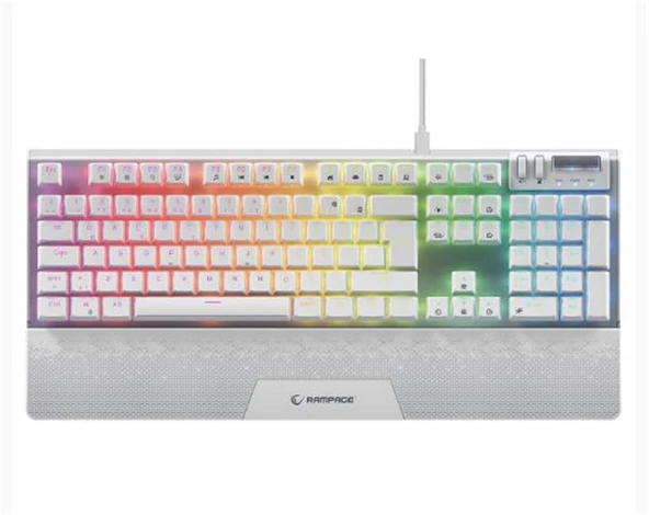 Rampage Carbon Beyaz RGB Q Gaming Oyuncu Klavye Bilek Destekli Red Switch ürün görseli 1