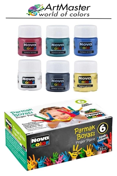 Parmak Boyası Seti 26 Parça 1 Paket Ponpon Sünger Tampon Fırça Küp Eva Baskı Sünger Rulo Nova Color Parmak Boya Baskı - Resim 2