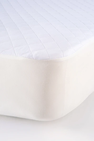 Kapitone Fitted Full Kenar Su Sıvı Geçirmez Yatak Koruyucu Alez Çarşaf Beyaz 100x200 - Resim 4