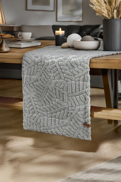 Jakarlı Masa Runner Forest Gri ürün görseli 1