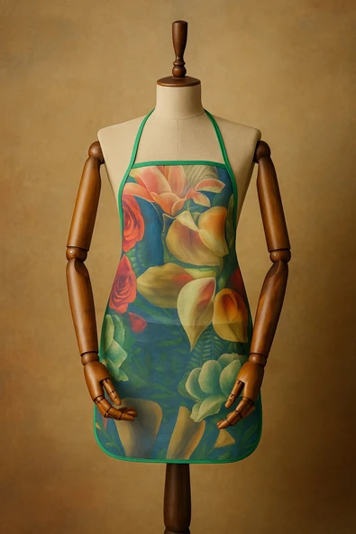 Dijital Baskılı Su Sıvı Geçirmez Leke Tutmaz Mutfak Önlüğü Life - Resim 3