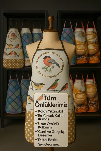 3'LÜ AVANTAJLI MUTFAK ÖNLÜĞÜ SIVI GEÇİRMEZ DİJİTAL BASKILI ÖNLÜK - Resim 3