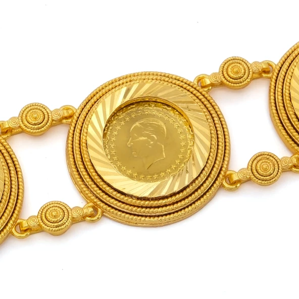 Altın Kaplama İmitasyon Desenli Üç Çeyrek Altınlı Bileklik BLK-1193 - Resim 2