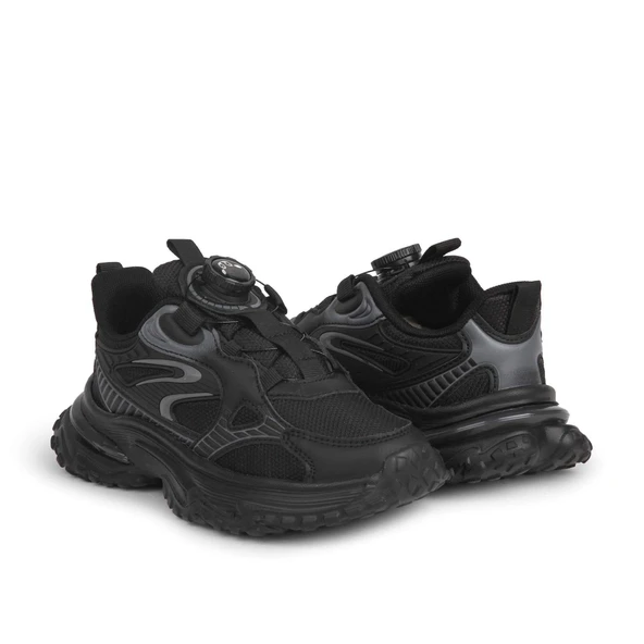 Buckhead 3053 Akıllı Bağcıklı Flex Foam Taban Unisex Çocuk Ayk. Siyah - Resim 4