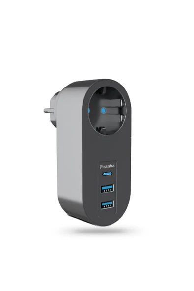 Piranha 45515 Akım Korumalı 2 USB / 1 Type-C'li Priz - Resim 2