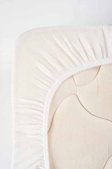 Kapitone Fitted Full Kenar Su Sıvı Geçirmez Yatak Koruyucu Alez Çarşaf Beyaz 90x190 - Resim 5