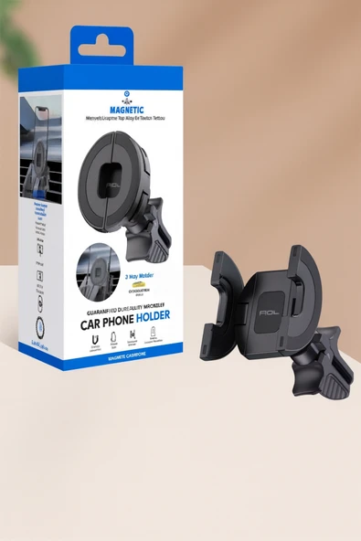 Araç İçi Telefon Tutucu Araba Havalandırma Manyetik ve Kıskaçlı Sarsılmaz Izgara Tipi Telefon Tutucu ürün görseli 1