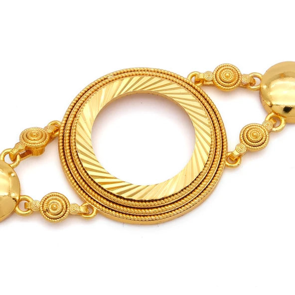 Altın Kaplama İmitasyon Desenli  Yarım Çerçeveli Bileklik BLK-1190 - Resim 2