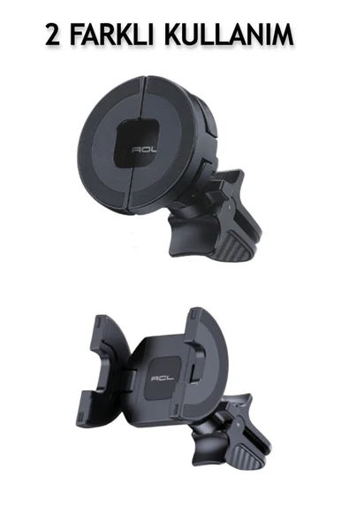 Araç İçi Telefon Tutucu Araba Havalandırma Manyetik ve Kıskaçlı Sarsılmaz Izgara Tipi Telefon Tutucu - Resim 2