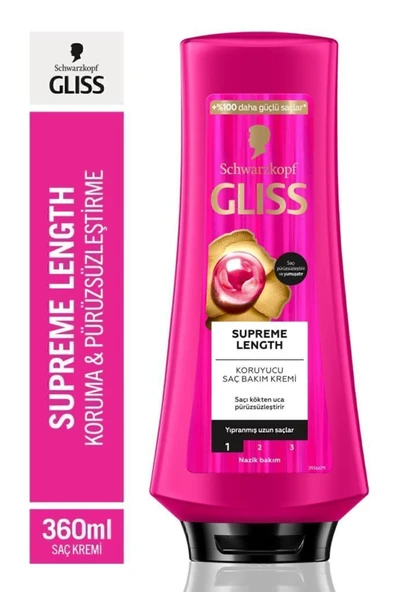 Gliss Supreme Length Şampuan 400 ml x 2 Adet + Saç Kremi 360 ml - Resim 5