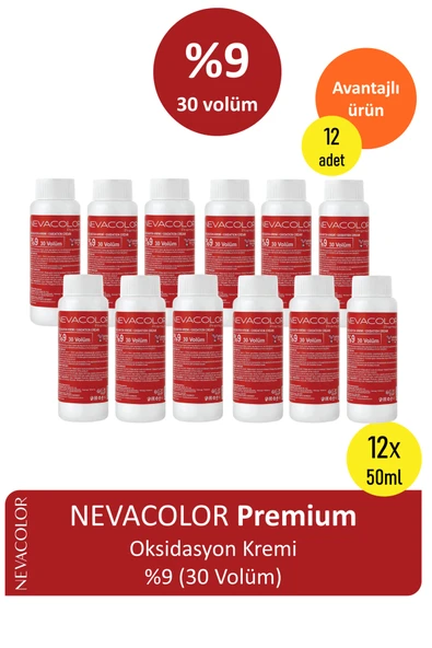 Nevacolor Premium Nevacolor Oksidasyon Kremi %9 (30v) 50ml (12'li Set) ürün görseli
