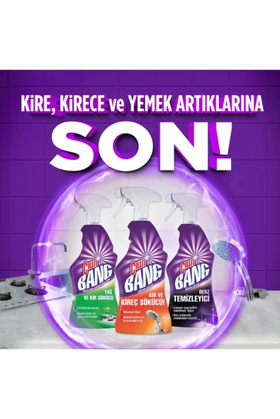 CİLİTBANG Cillit Bang Banyo Temizleyici Kir, Kireç Ve Derz Arası Temizleyici Sprey 750 ml - Resim 6