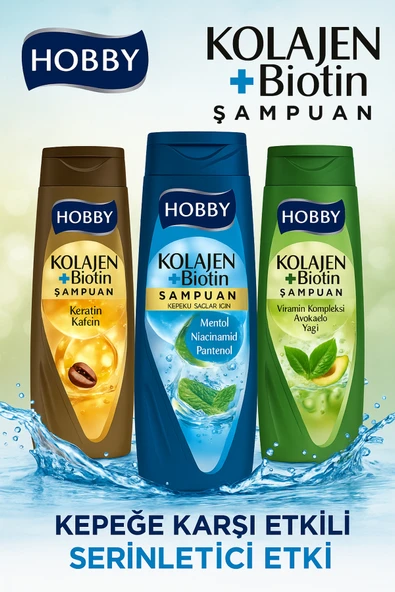 Hobby Kuru Ve Cansız Saçlar Için Şampuan Kolajen&vitamin&hyaluronik Asit 480 ml - Resim 3