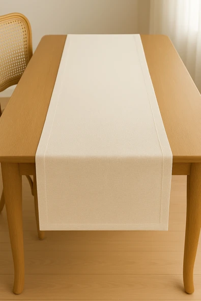 PAMUK'S DESİGN Lüks Linen Keten Şık Masa Örtüsü Runner 35x150 cm - Resim 6