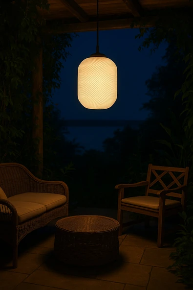 PAMUK'S DESİGN Dekoratif Avize Zikzak Serisi İskandinav Ev Ofis Veranda Mutfak Çap 20 Cm - Resim 5