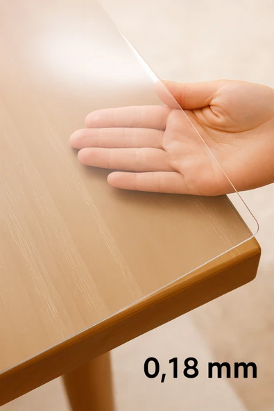 PAMUK'S DESİGN Pvc Şeffaf Kalın Masa Örtüsü Kaymaz Taban, Tüm Ebatlar 180 Micron 0,18 mm - Resim 5