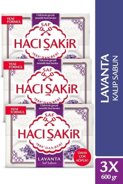 Hacı Şakir Lavanta Geleneksel Saf Kalıp Sabun 4x150 gr X3 Adet ürün görseli