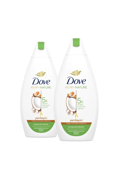 Dove Nemlendirici Duş Jeli Hindistan Cevizi Yağı Ve Badem Özü 450 ml X2 - Resim 2