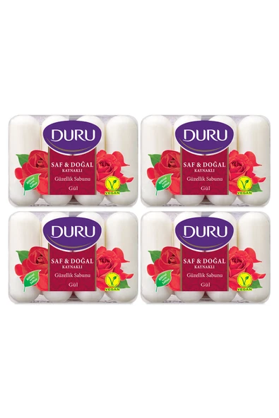 Duru Saf & Doğal Kaynaklı Gül 16 Adet Güzellik Sabunu 4x280gr ürün görseli