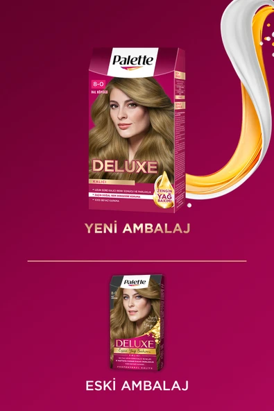 Palette Deluxe 8-0 Bal Köpüğü  Zengin Yağ Bakımı Kit Saç Boyası Bakım Maskesi - Resim 6