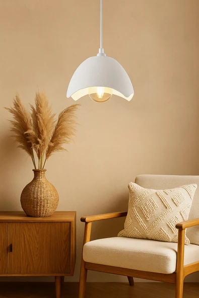 PAMUK'S DESİGN Şapka Form Beton Görünümlü Sarkıt Avize - Resim 4